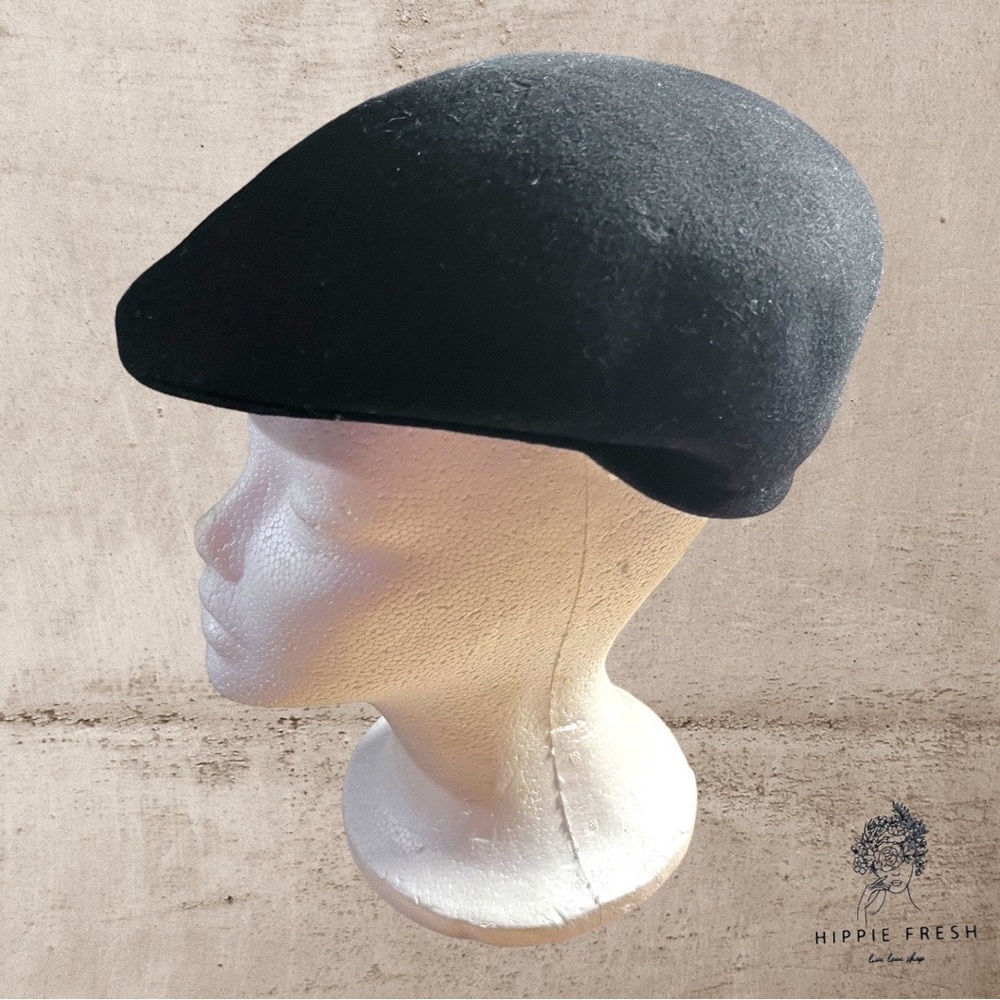 COUNTRY GENTLEMAN NEWSBOY CABBIE CAP 100% WOOL BLACK Size M